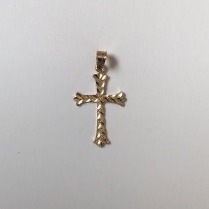 14k YG cross charm/pendant